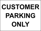 metal alloy sign white customer parking 400mm x 300mm