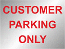 metal alloy sign silver customer parking 400mm x 300mm