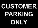 metal alloy sign white on black customer parking 400mm x 300mm