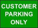 metal alloy sign green customer parking 400mm x 300mm