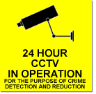 400mm aluminium sign 24 hour cctv