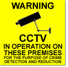 400mm aluminium sign cctv on premises signage