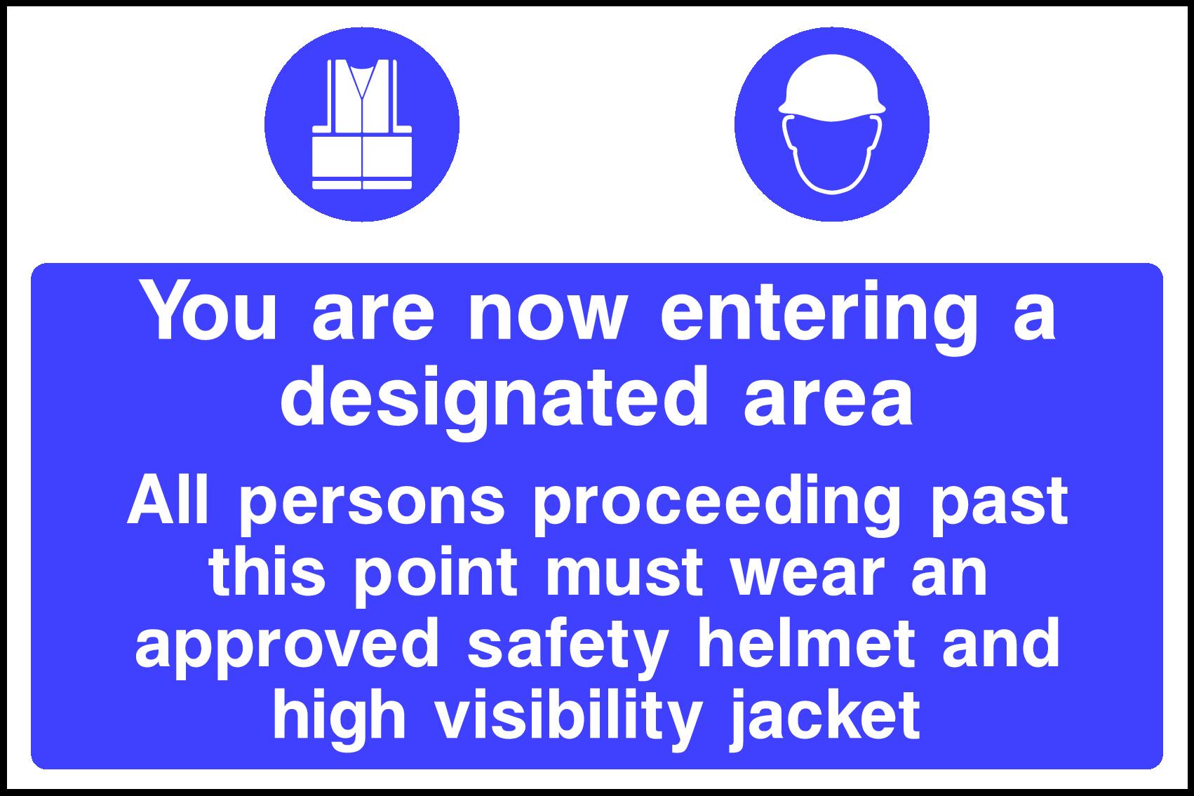 Safety Helmet And High Visibility Vest Signs and Stickers