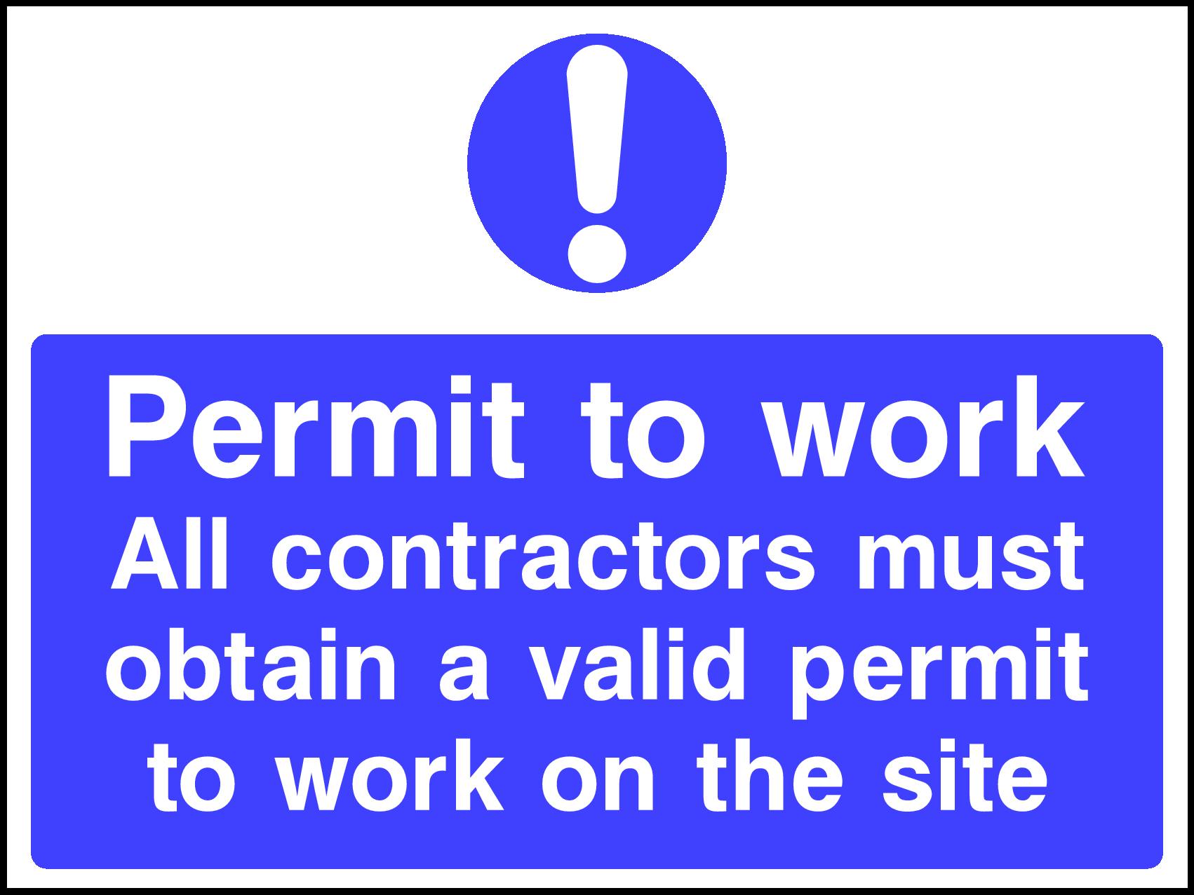 Permit To Work Required Signs and Stickers