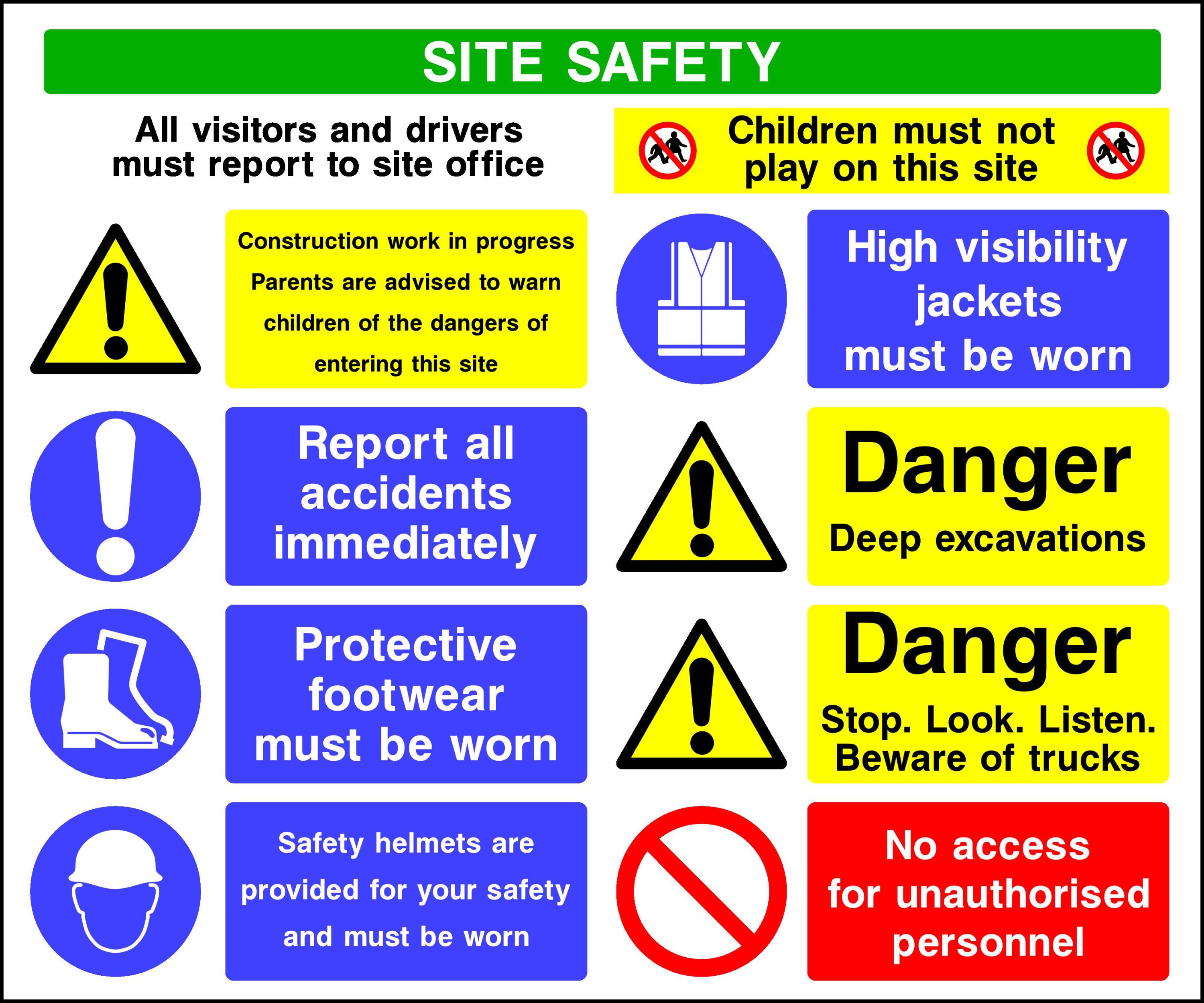Site Safety Multipurpose Signs and Stickers