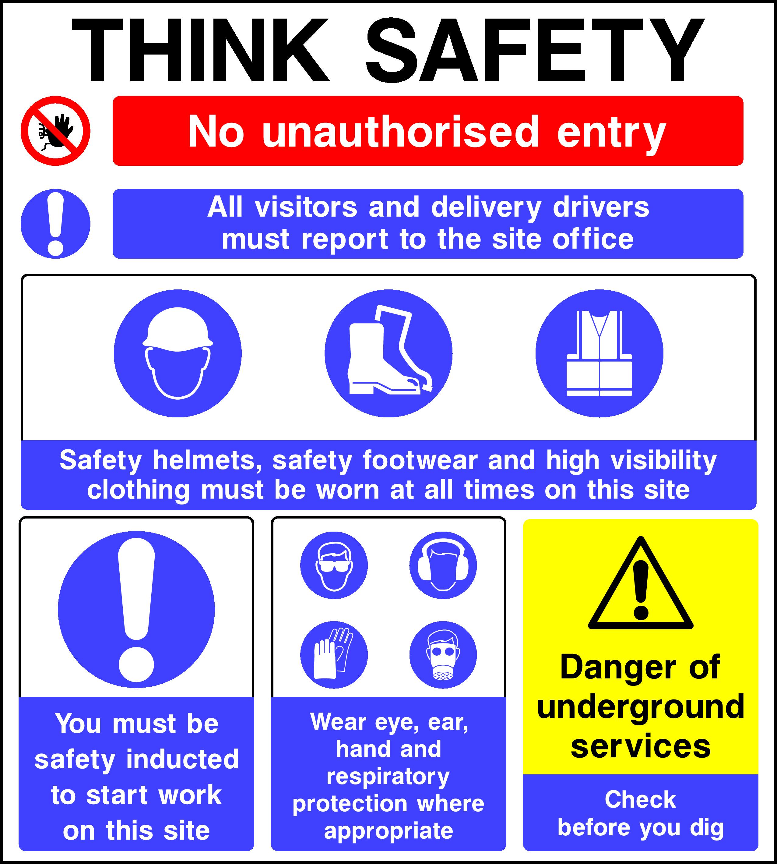 Think Safety Multipurpose Signs and Stickers