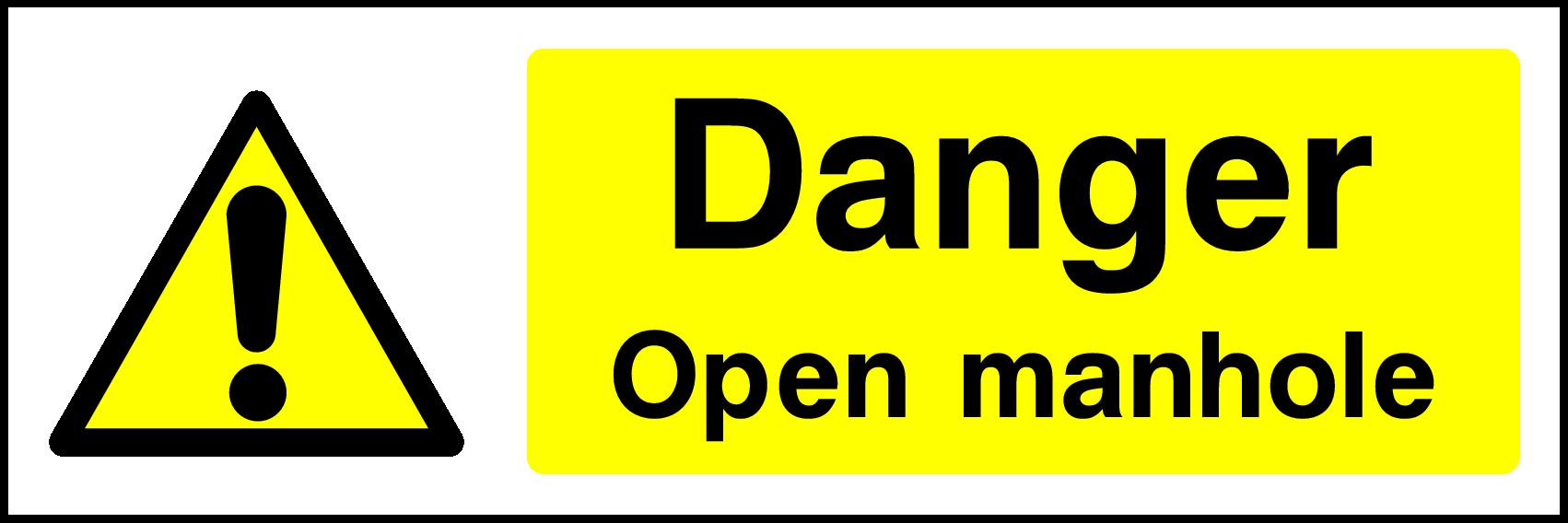 Danger Open Manhole Signs and Stickers