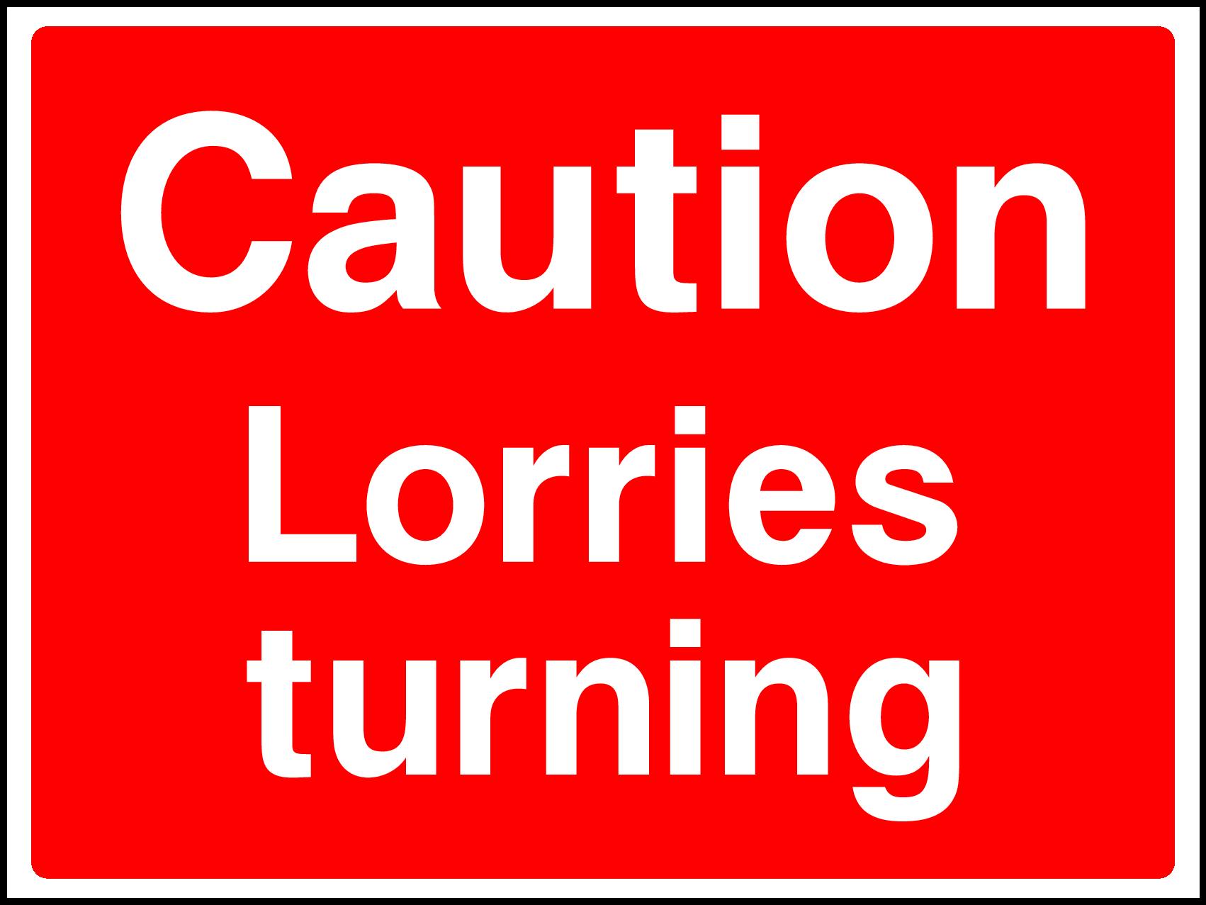 Lorries Turning Signs and Stickers
