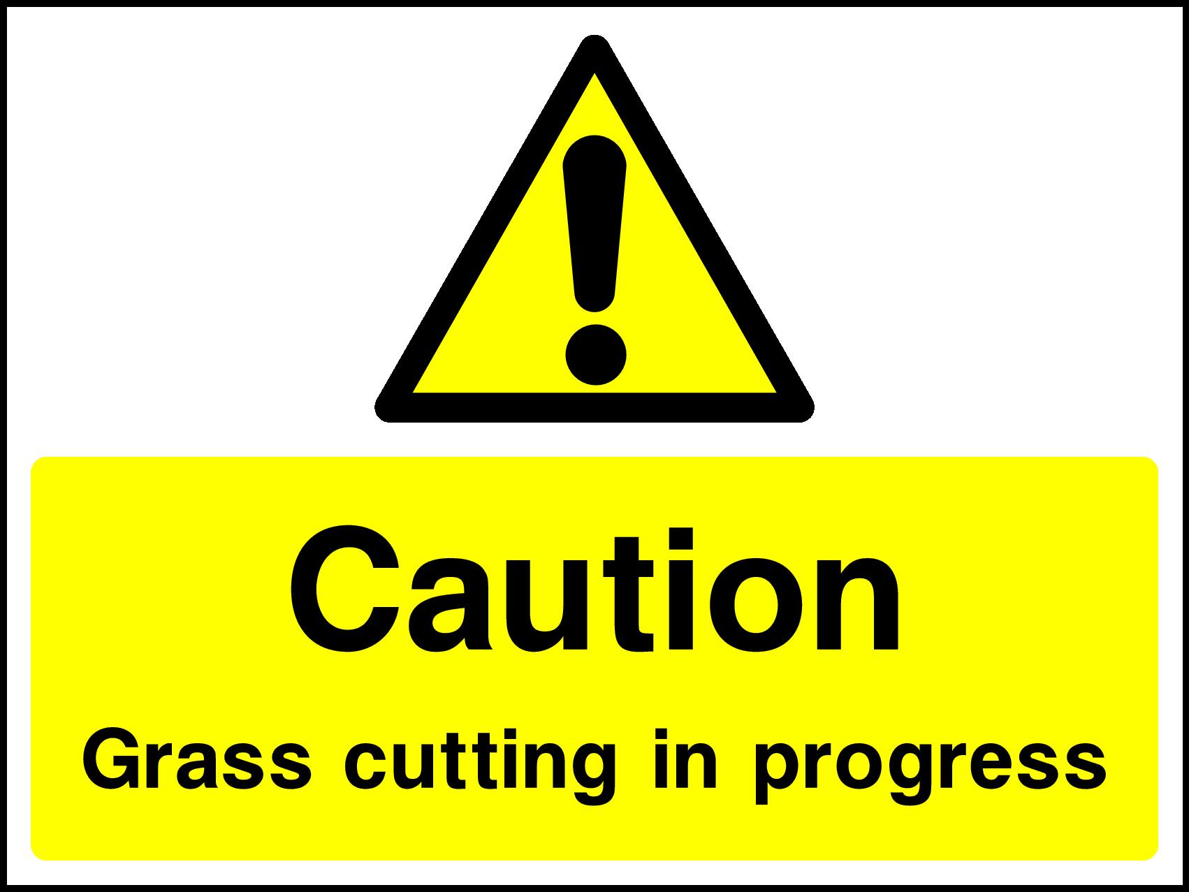 Grass Cutting In Operation Signs and Stickers