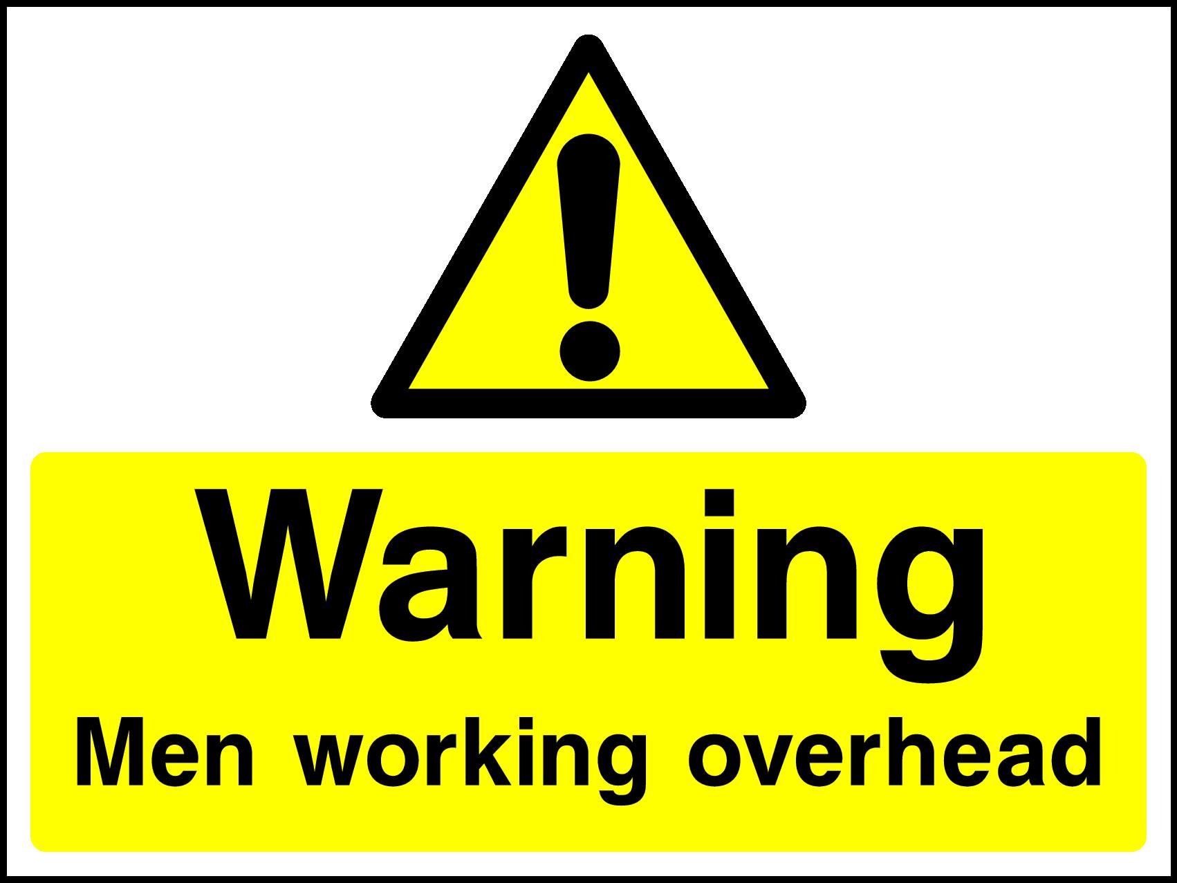 Men Working Overhead Signs and Stickers