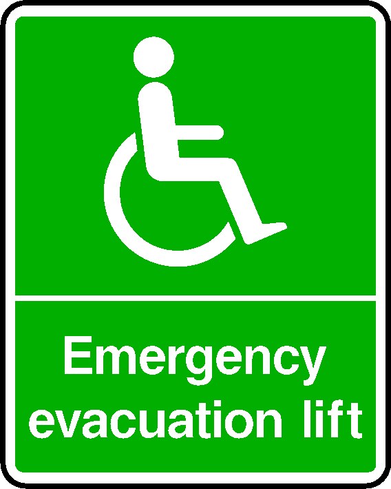Disabled Evacuation Lift Signs and Stickers