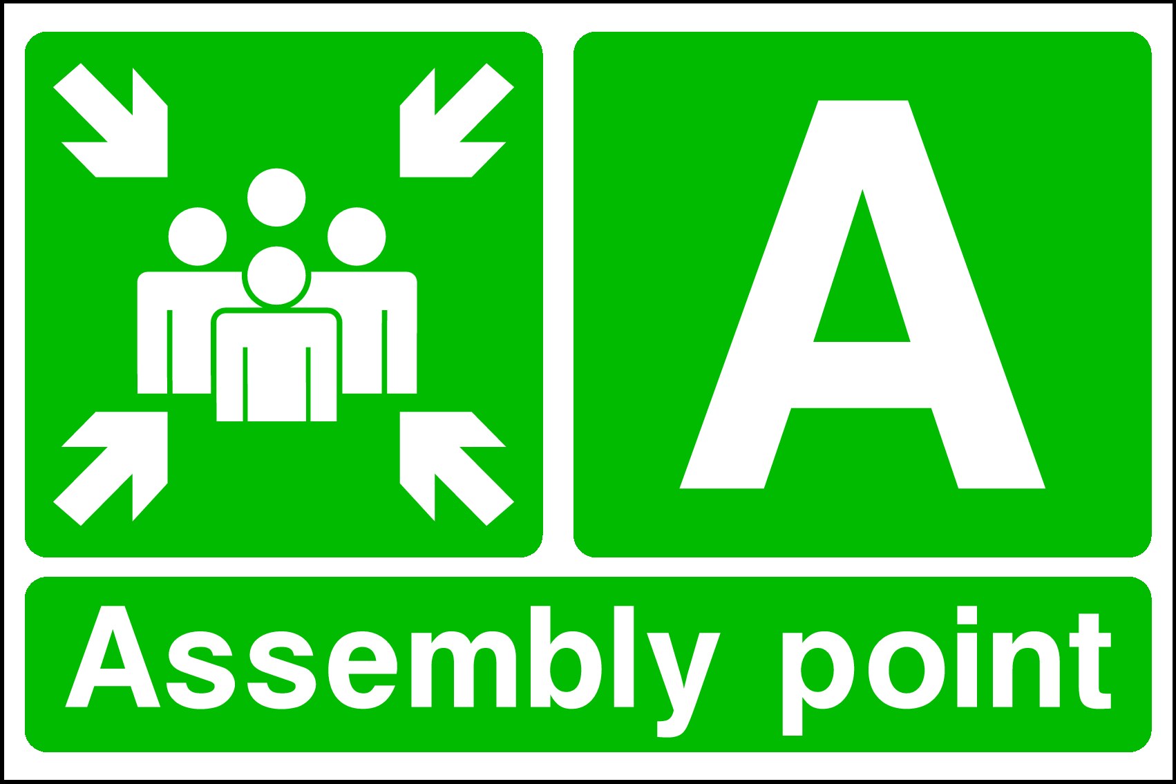 Assembly Point A Signs and Stickers
