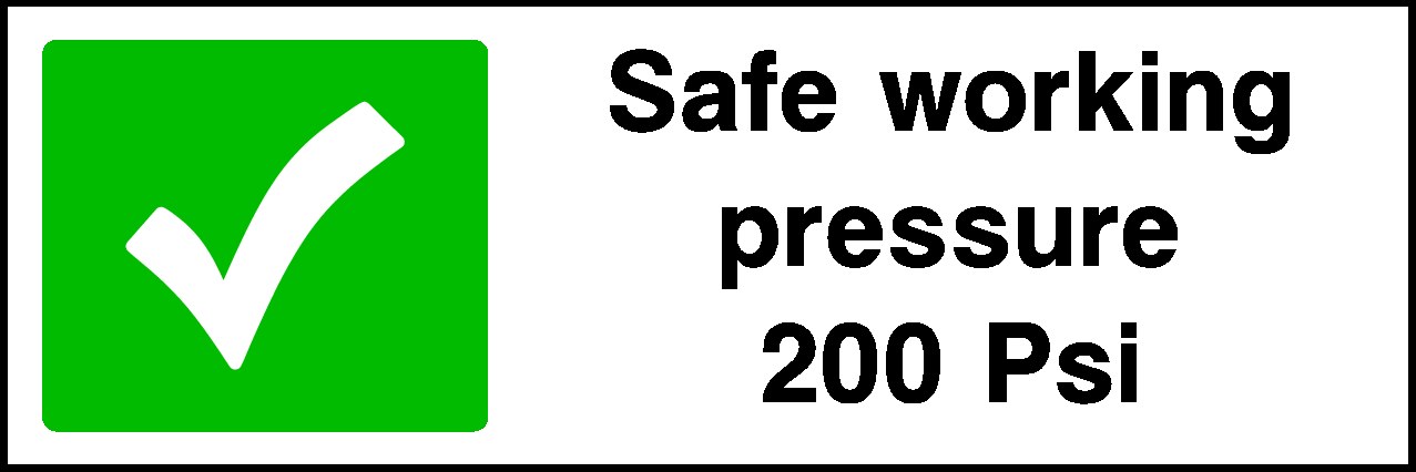 Safe Working Pressure Signs and Stickers