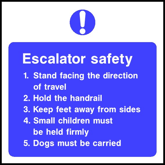 Escalator Safety Signs and Stickers