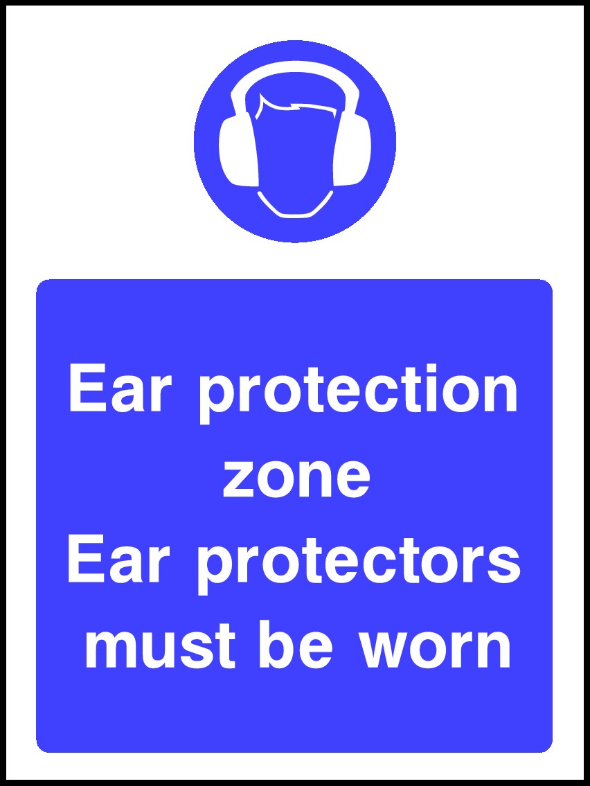 Ear Protection Zone Signs and Stickers