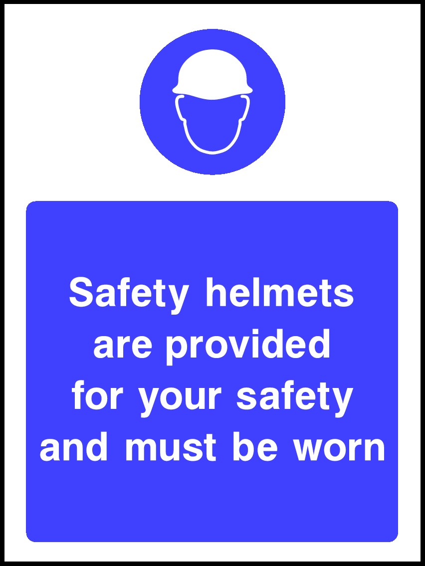 Safety Helmets Are Provided Signs and Stickers