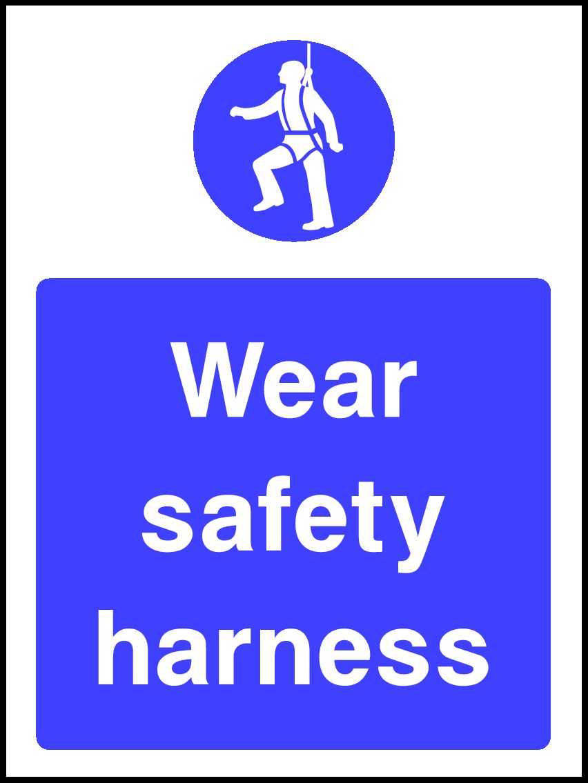 Wear Safety Harness Signs and Stickers