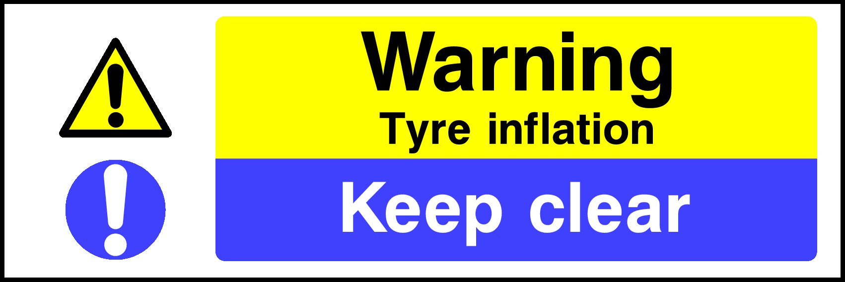 Tyre Inflation Keep Clear Signs and Stickers