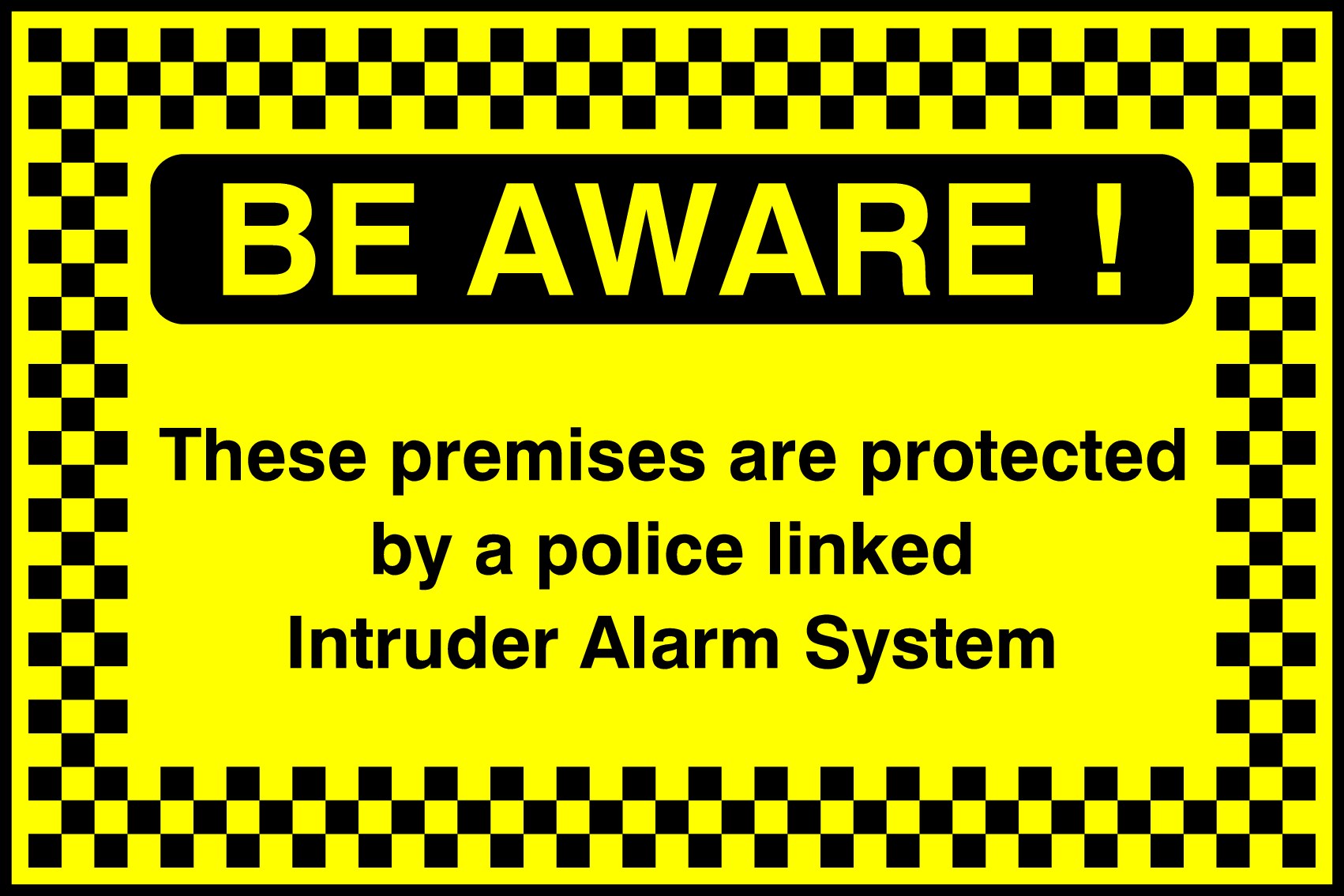 Police Linked Intruder Alarm System Signs and Stickers