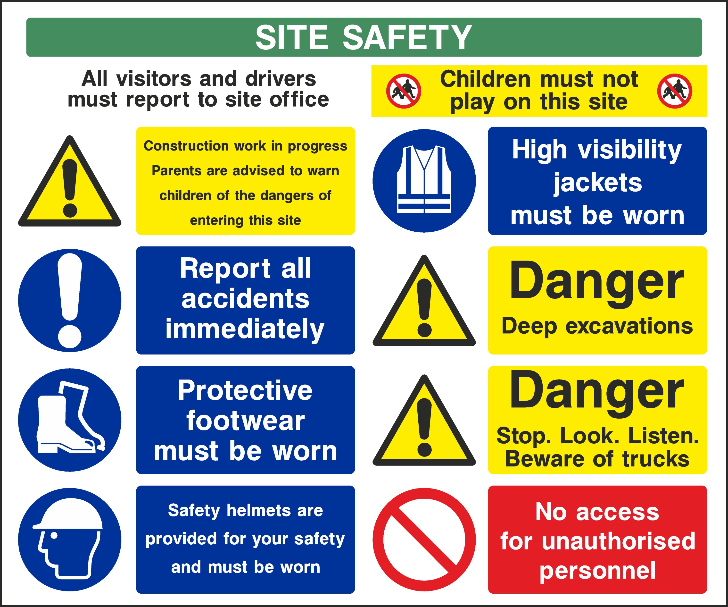Site Safety Information Signs and Stickers