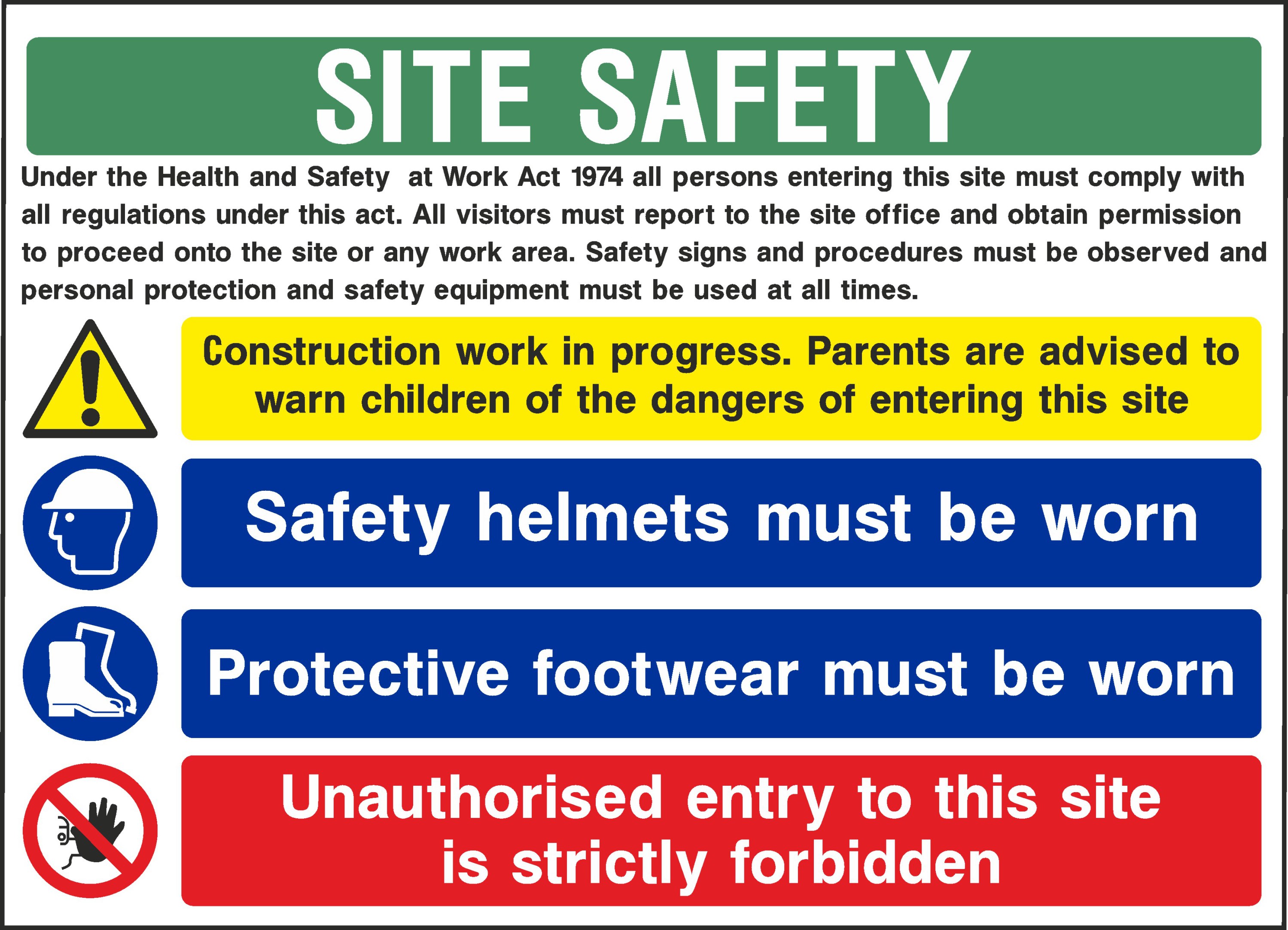 Site Safety Information Signs and Stickers