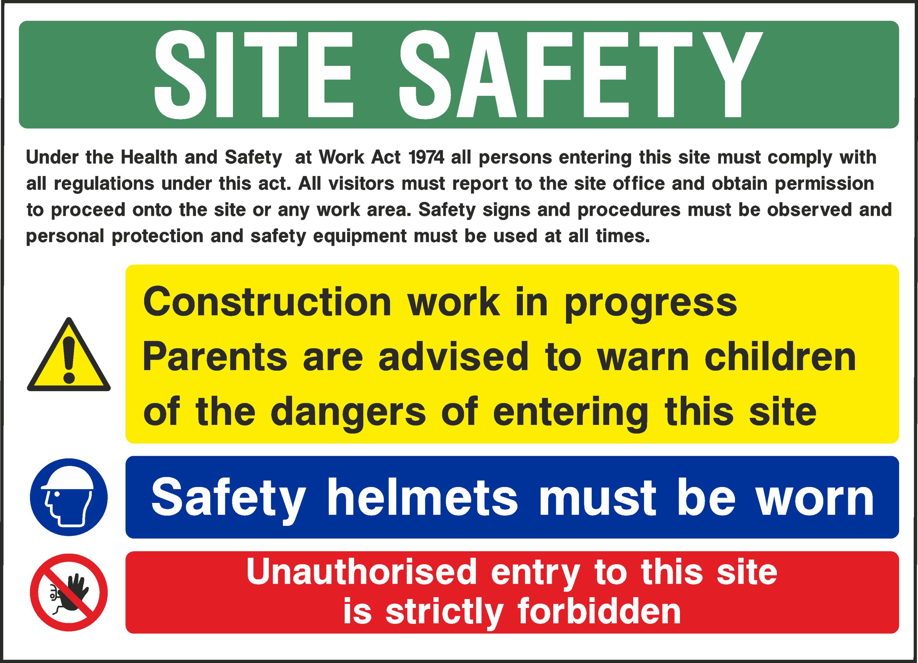 Site Safety Information Signs and Stickers