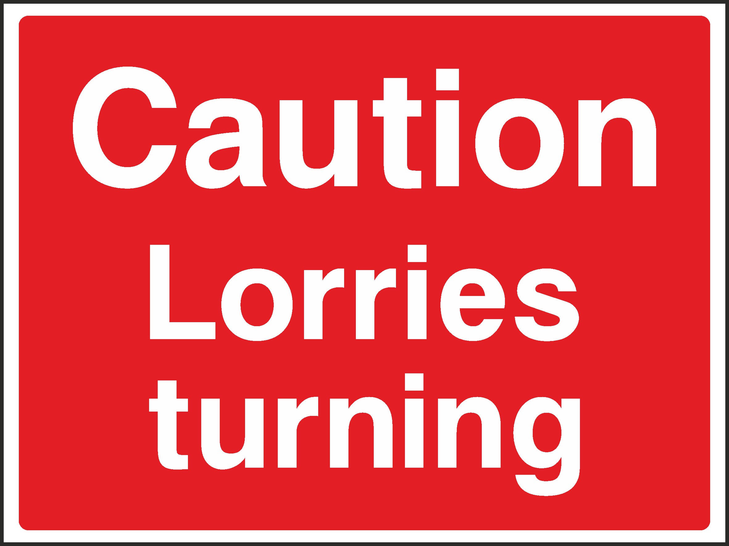 Lorries Turning Signs and Stickers
