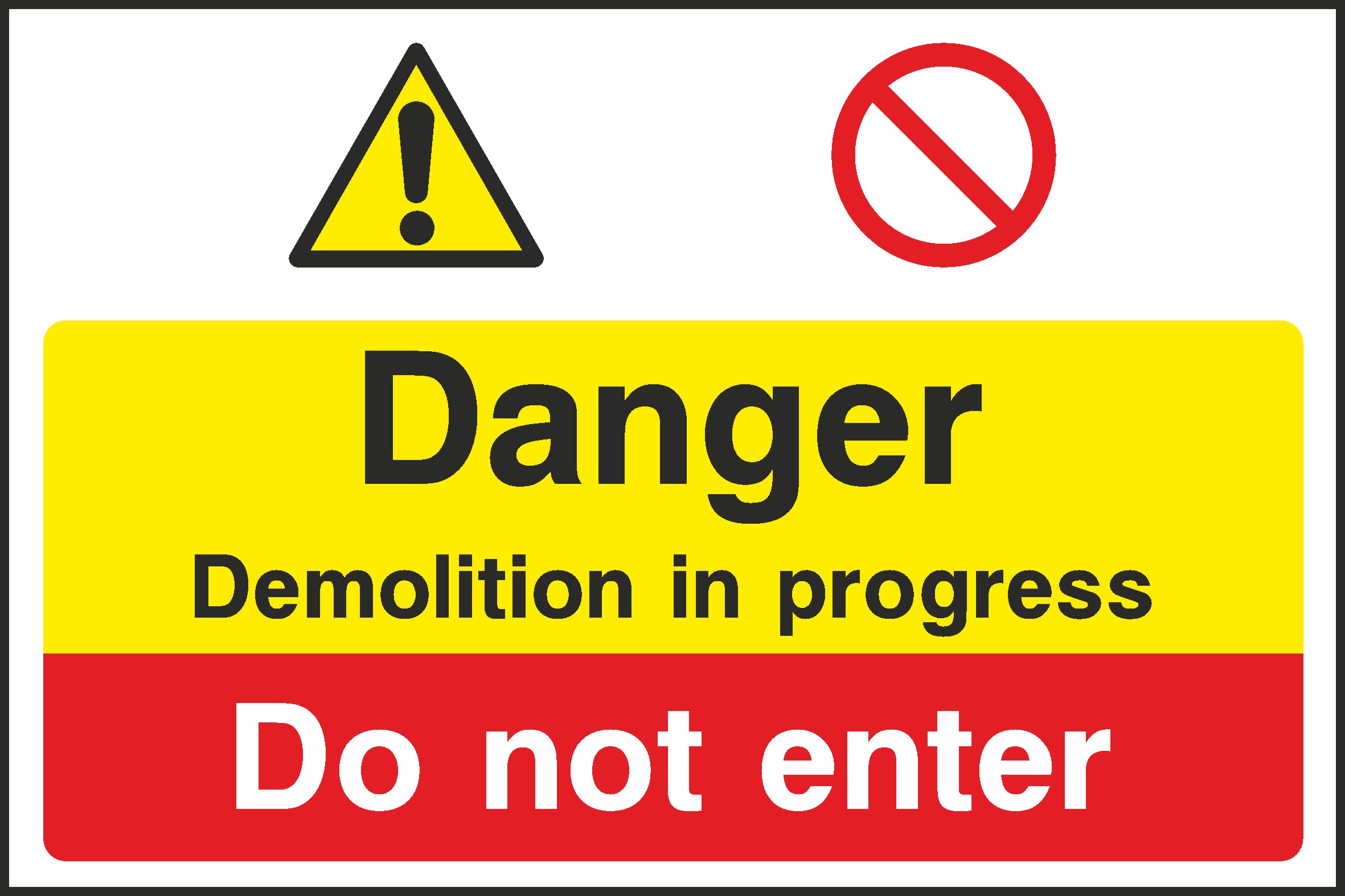 Demolition In Progress Signs and Stickers