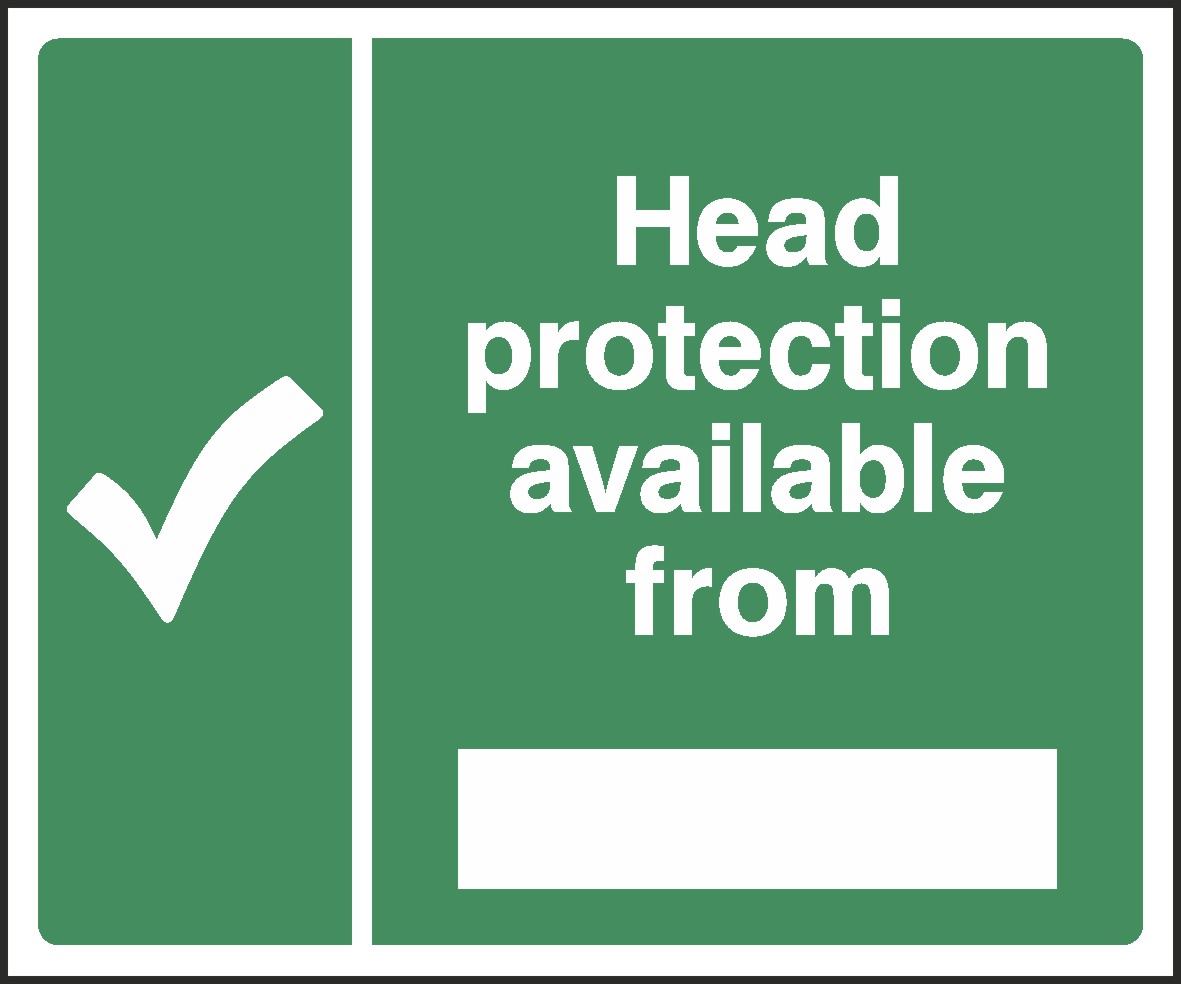 Head Protection Available Signs and Stickers