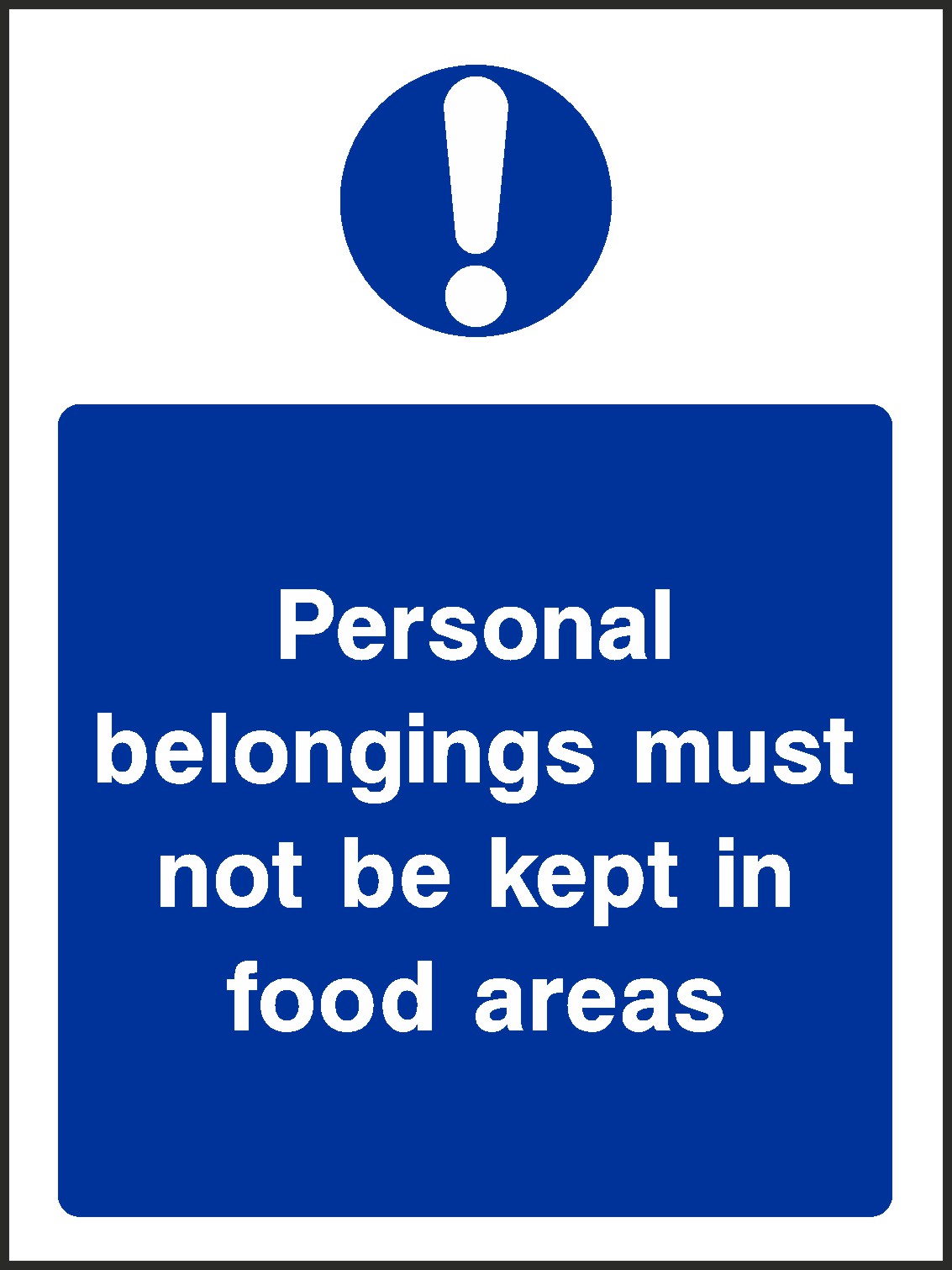 Personal Belongings Signs and Stickers