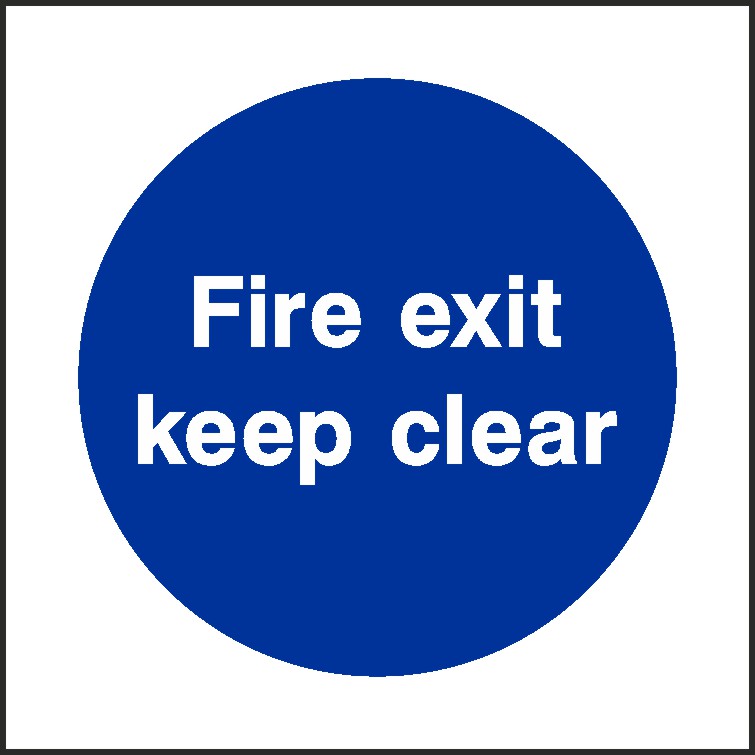 Fire Exit Keep Clear Signs and Stickers