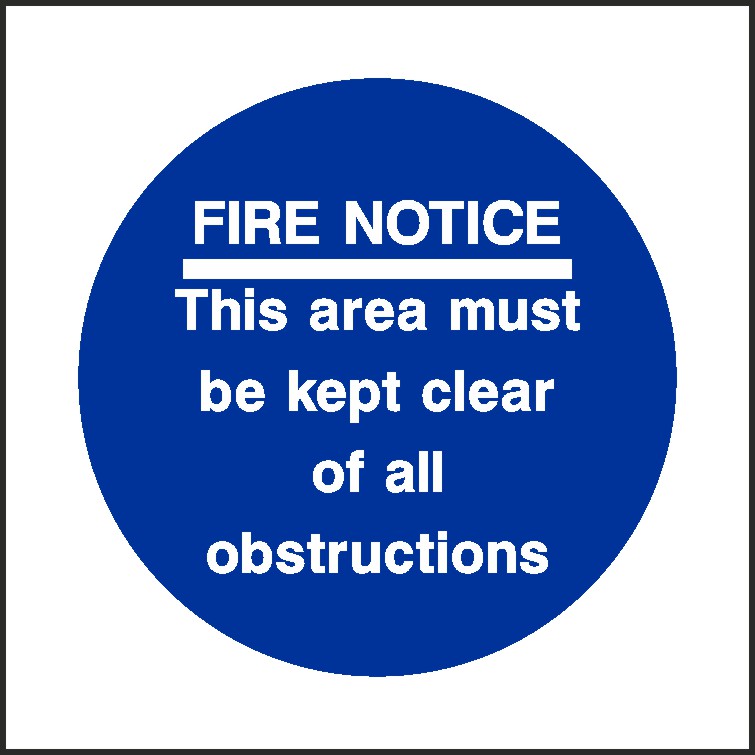 Area Must Be Kept Clear Signs and Stickers