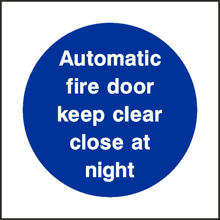 Automatic Fire Door Signs and Stickers