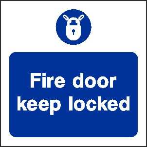 Fire Door Keep Locked Signs and Stickers