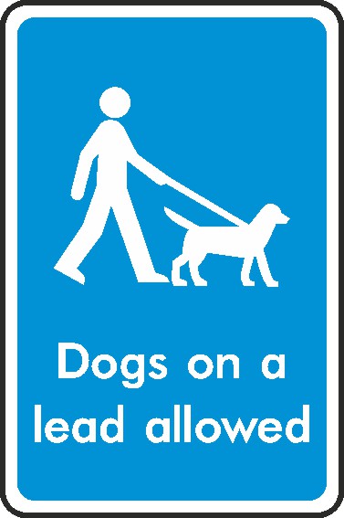 Dogs On Lead Signs and Stickers