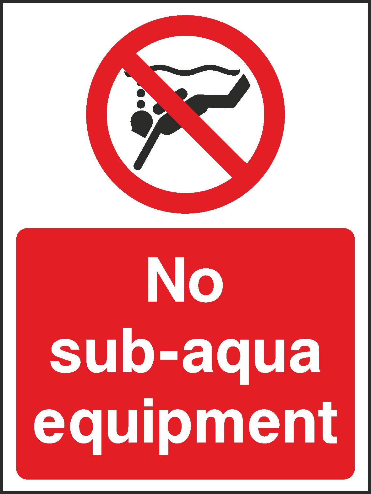 No Sub-Aqua Signs and Stickers