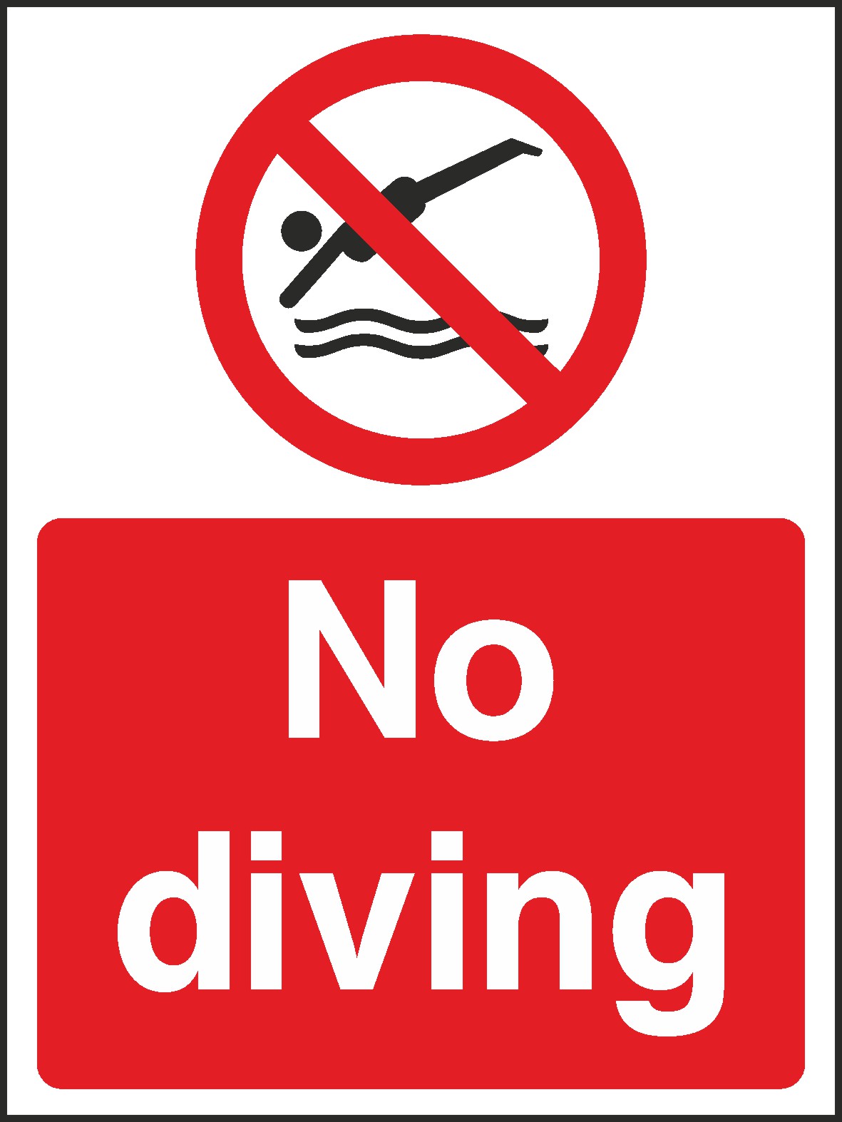No Diving Signs and Stickers