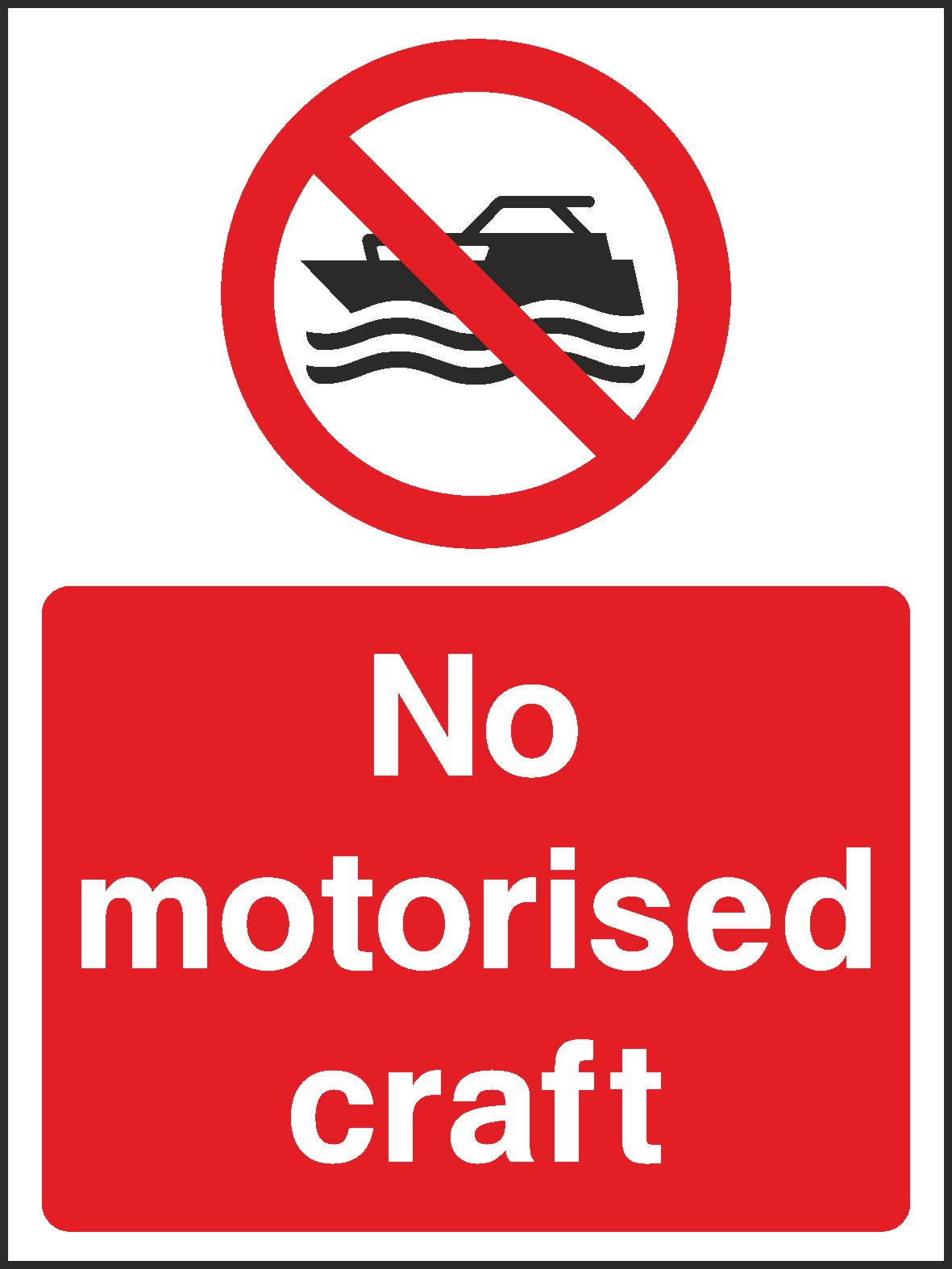 No Motorised Craft Signs and Stickers