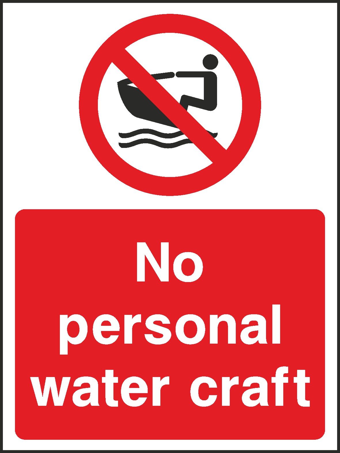 No Water Craft Signs and Stickers