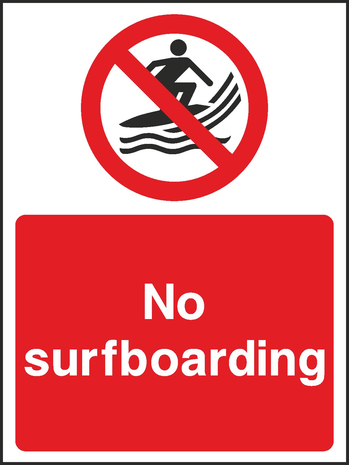No Surfboarding Signs and Stickers