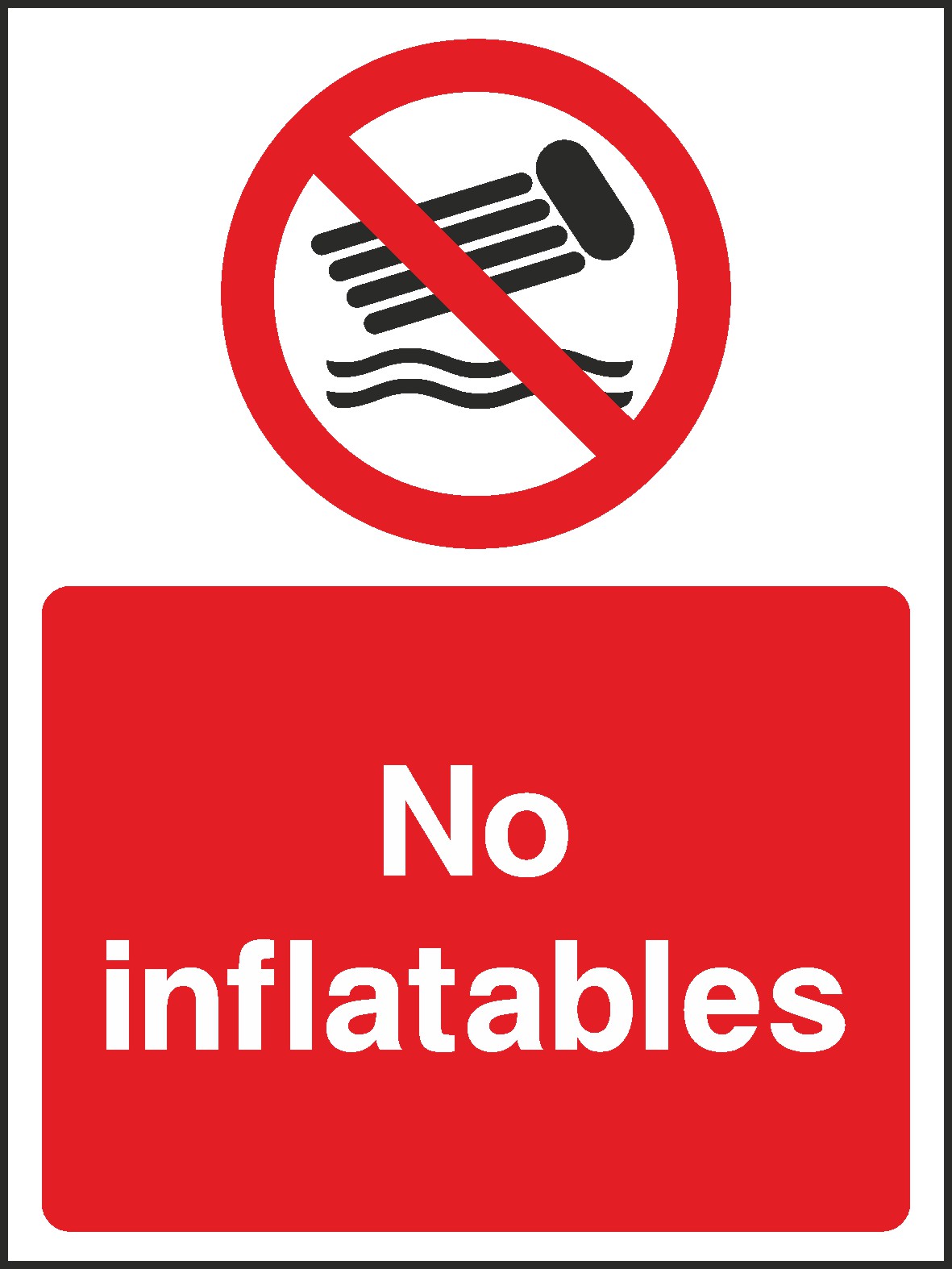 No Inflatables Signs and Stickers
