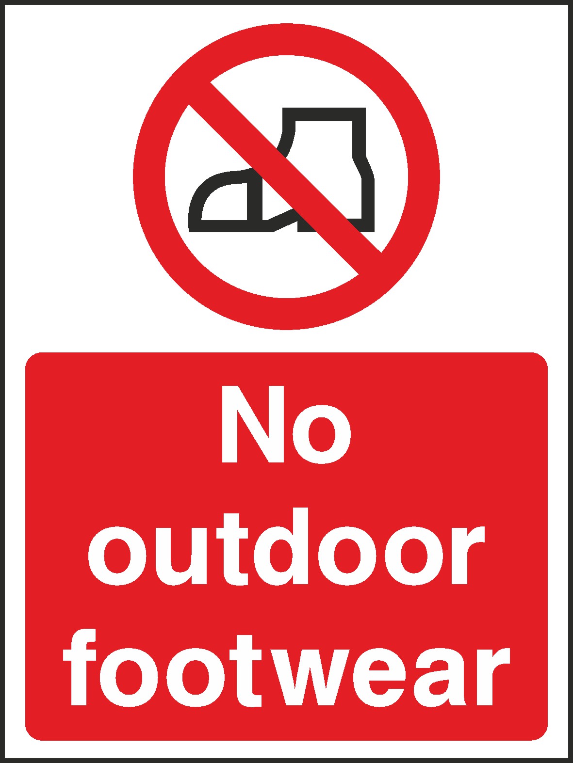 No Outdoor Footwear Signs and Stickers