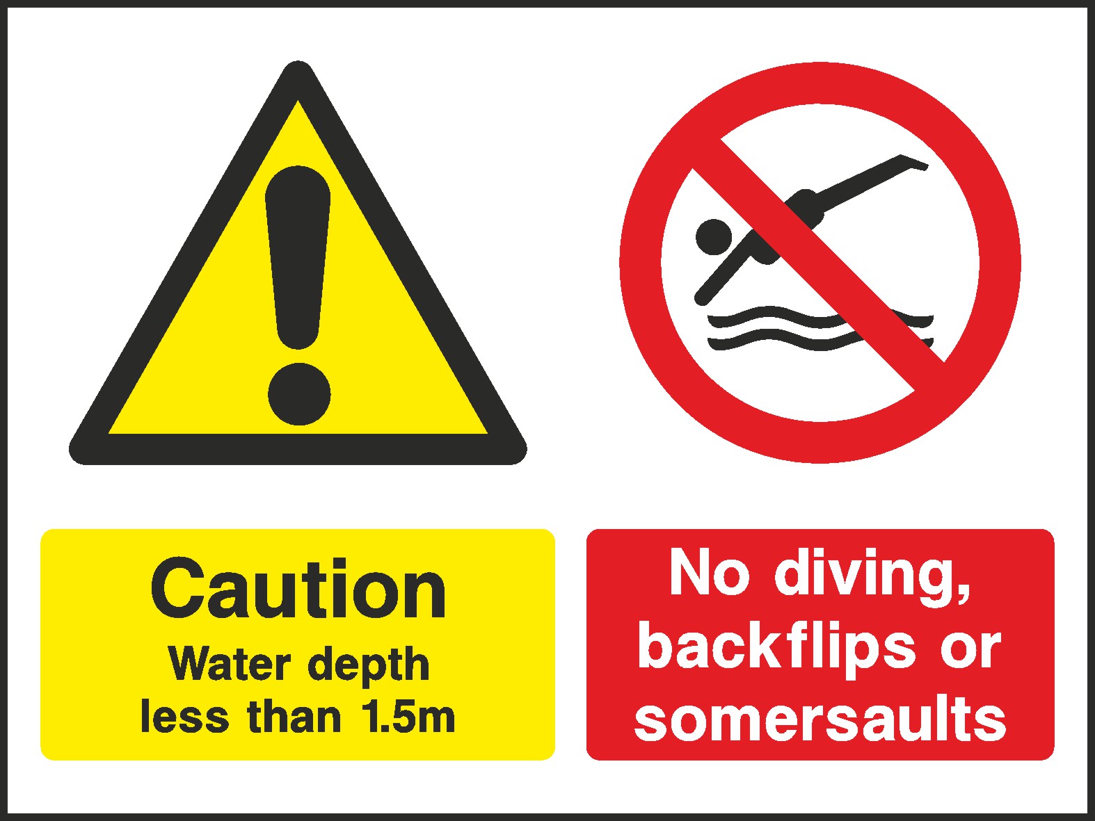 No Diving Signs and Stickers