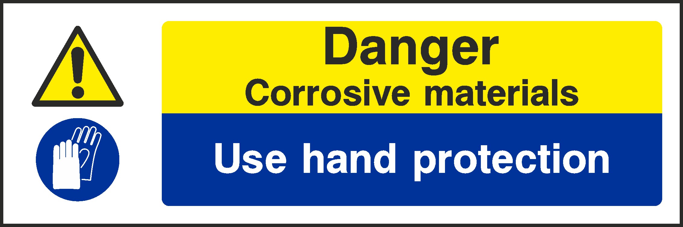 Corrosive Materials Wear Hand Protection Signs and Stickers