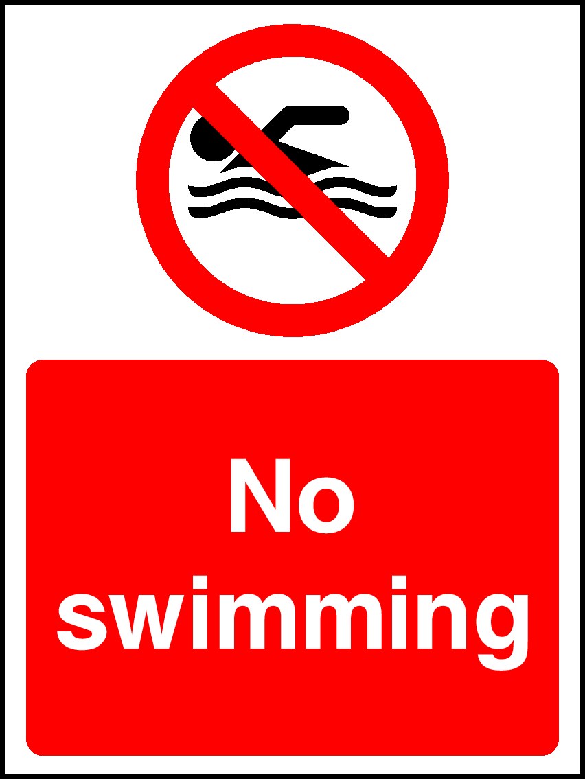 No Swimming Signs and Stickers