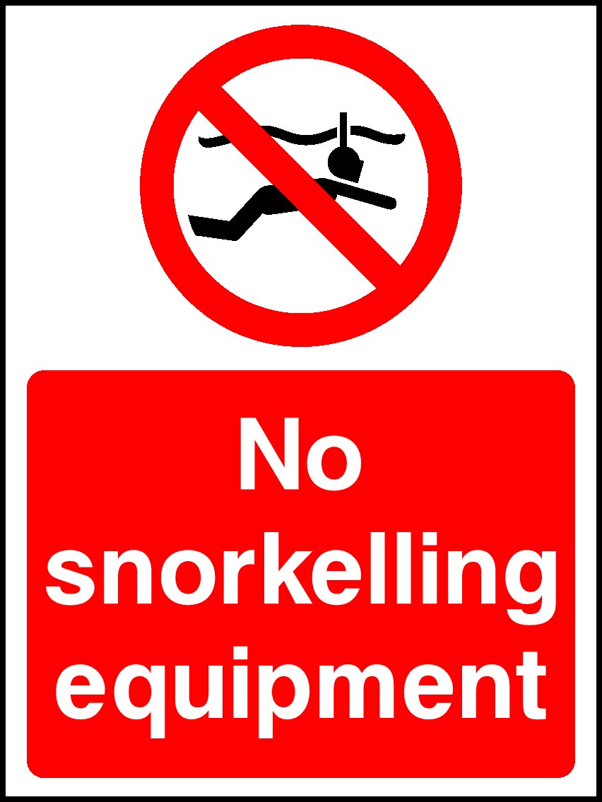 No Snorkelling Signs and Stickers