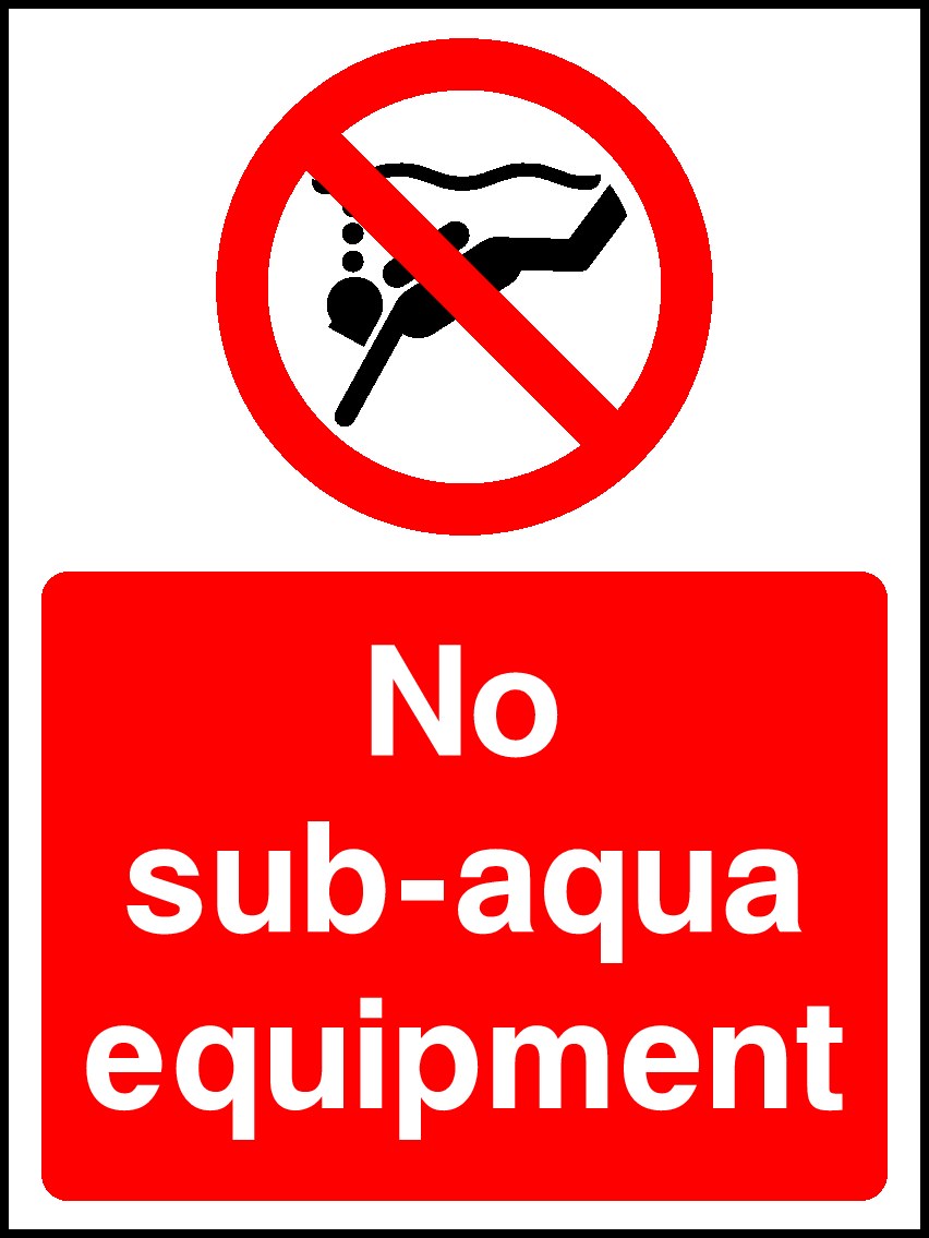 No Sub-Aqua Signs and Stickers