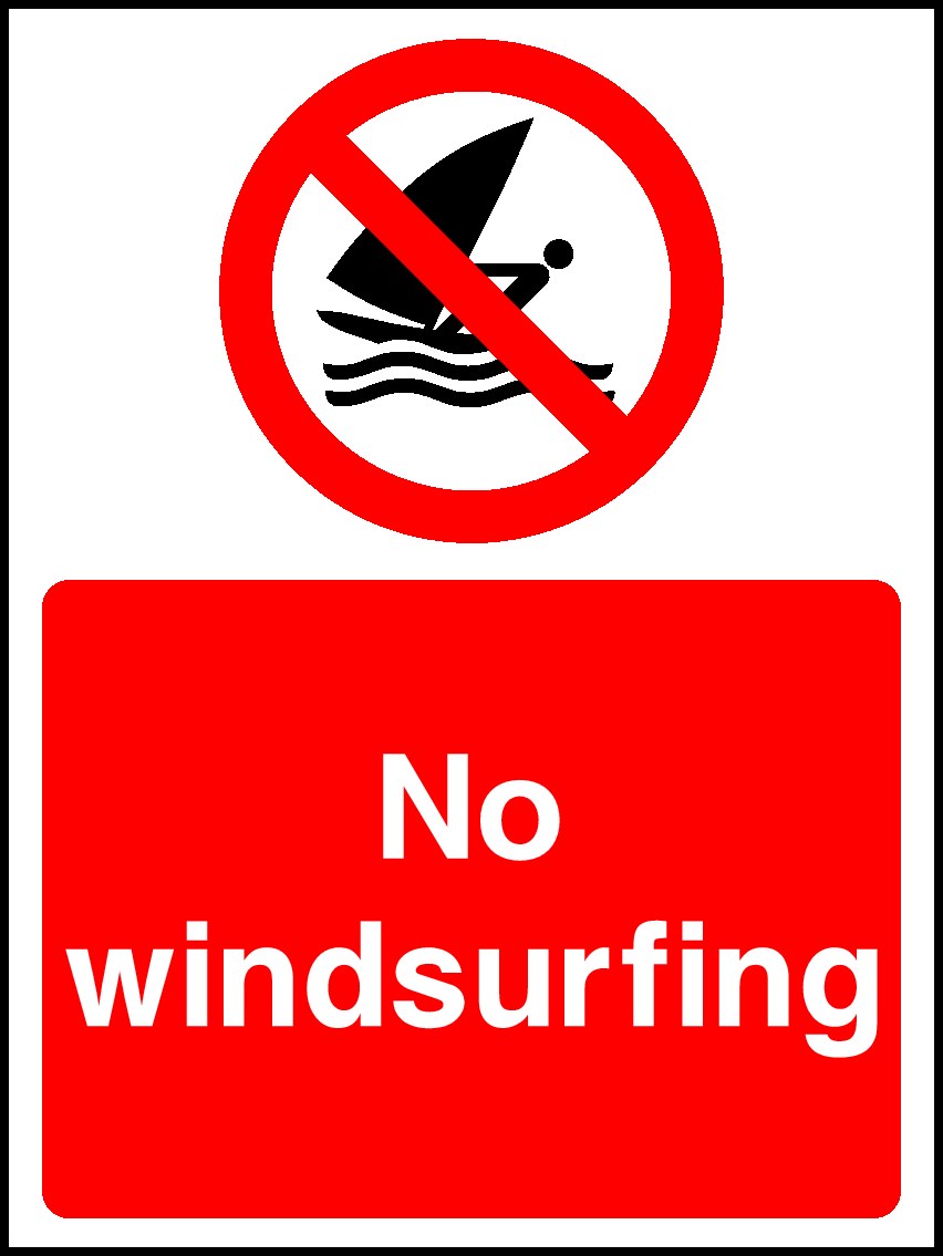 No Windsurfing Signs and Stickers