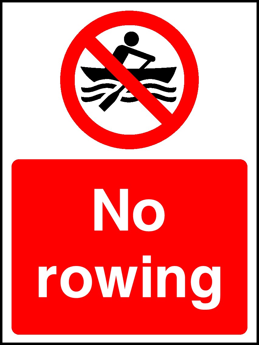 No Rowing Signs and Stickers
