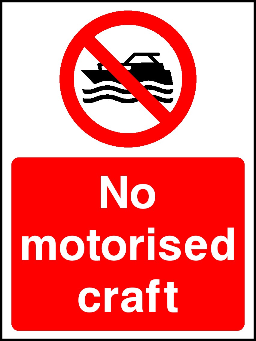No Motorised Craft Signs and Stickers